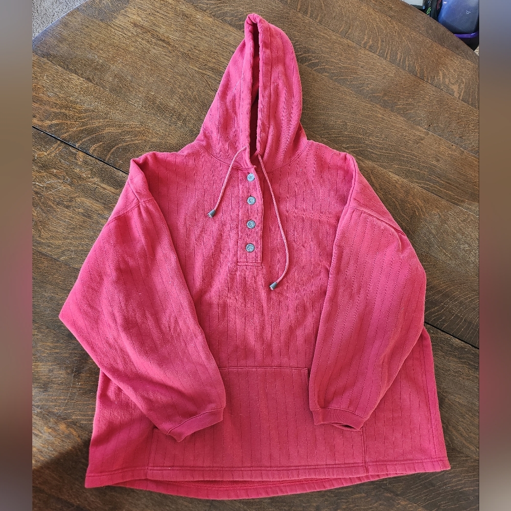 Vintage Soft Hooded Sweater Poly Cotton Blend Maggie Lawrence 22/24W